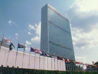 Het gebouw van de Verenigde Naties in Washington